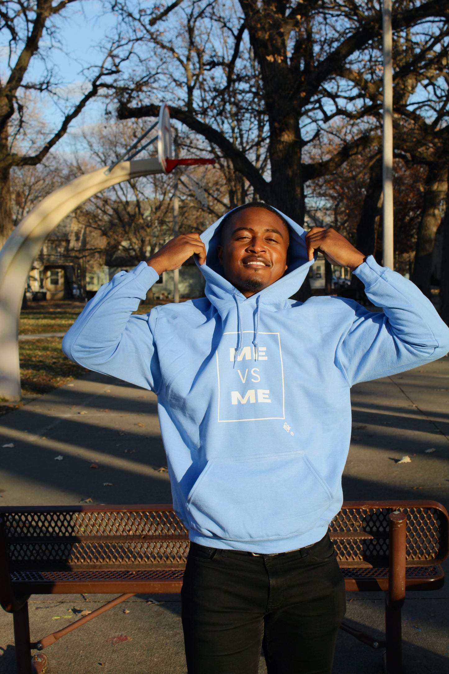 ME VS ME Powder Blue (Never Settle Hoodies)