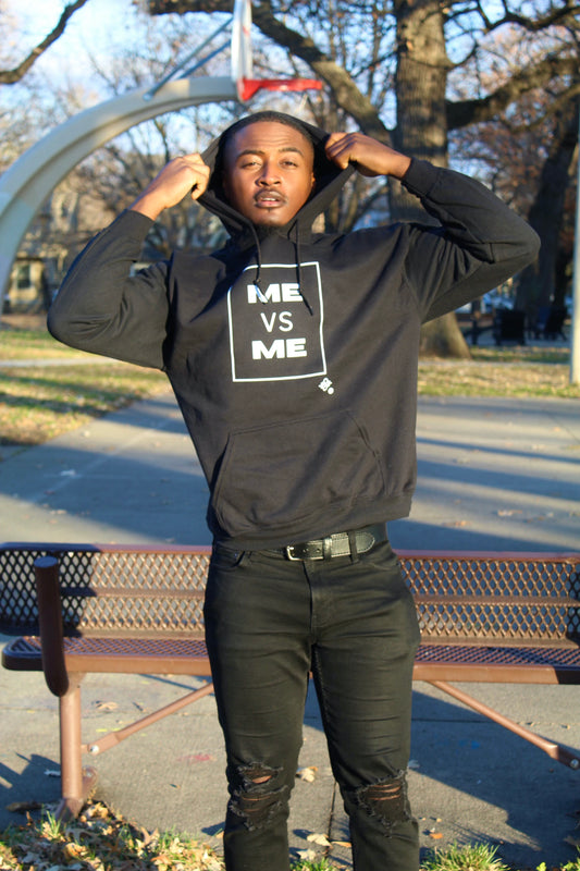 ME VS ME Black & White hoodie (Never Settle Hoodies)
