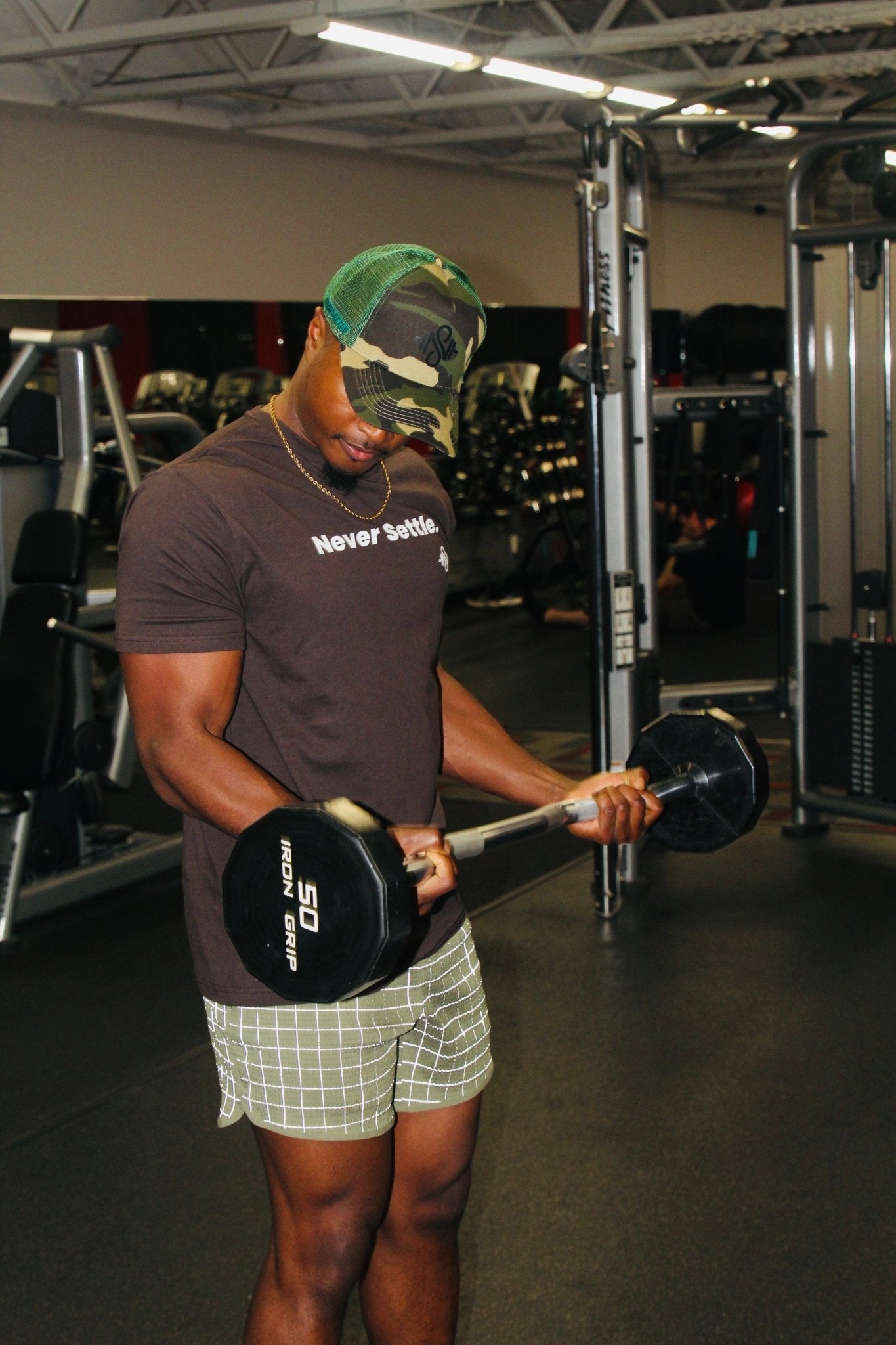 Never Settle Quote Shirt - Brown - Blaise Training Never Settle