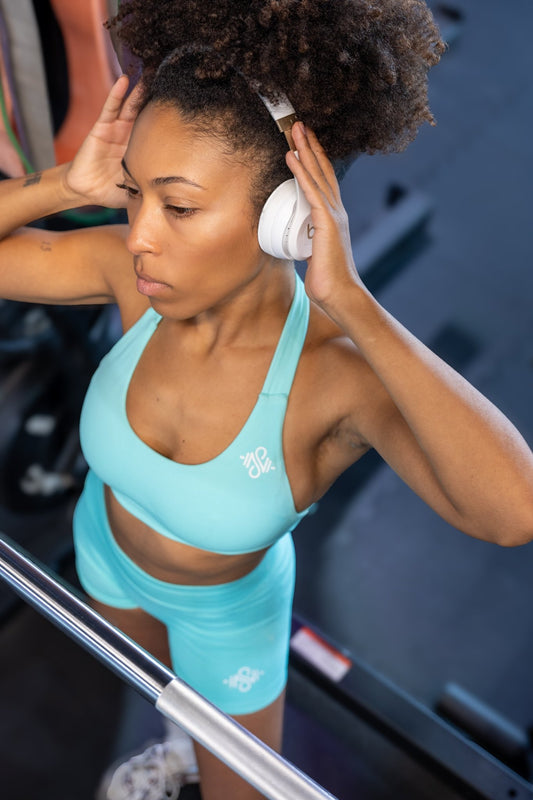Aqua Blue Impact Shorts - Blaise Training Never Settle