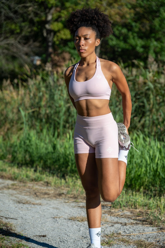 Cherry Blossom Impact Shorts - Blaise Training Never Settle
