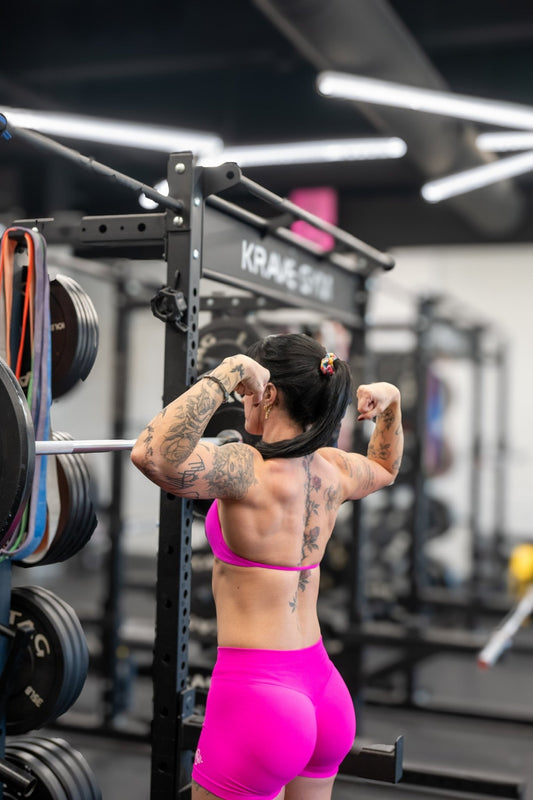 Flame Pink Impact Sports Bra - Blaise Training Never Settle
