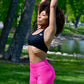 Never Settle - Flame Pink Impact Shorts - Blaise Training Never Settle
