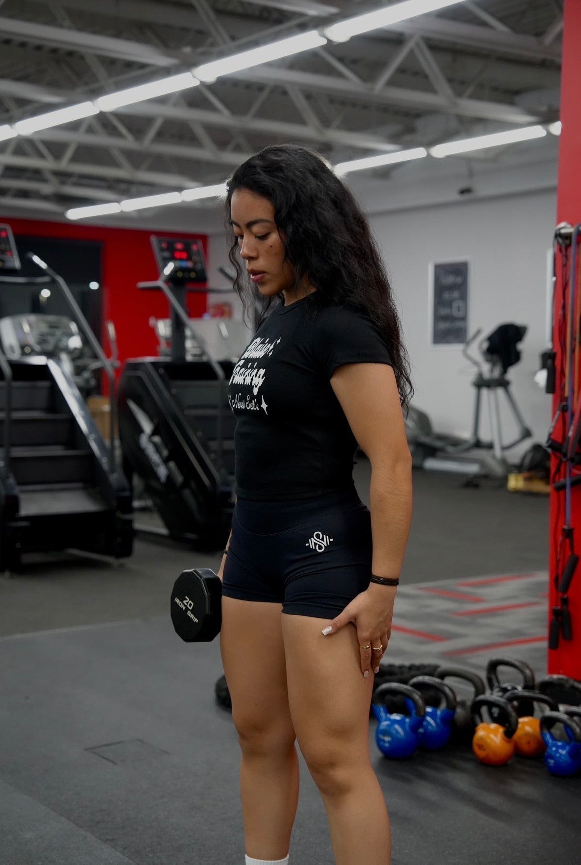 Never Settle Impact Shorts Silicone Print - Blaise Training Never Settle