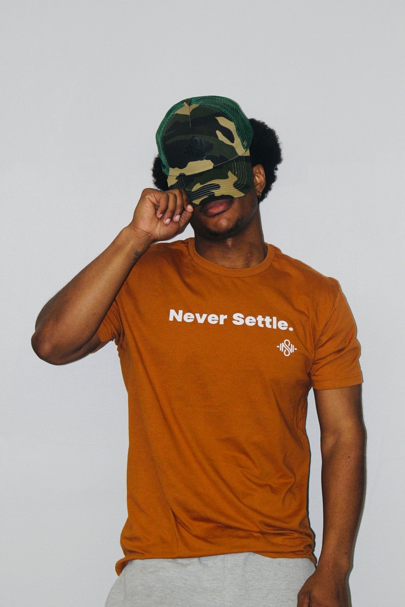 Never Settle Quote Shirt - Texas Orange - Blaise Training Never Settle