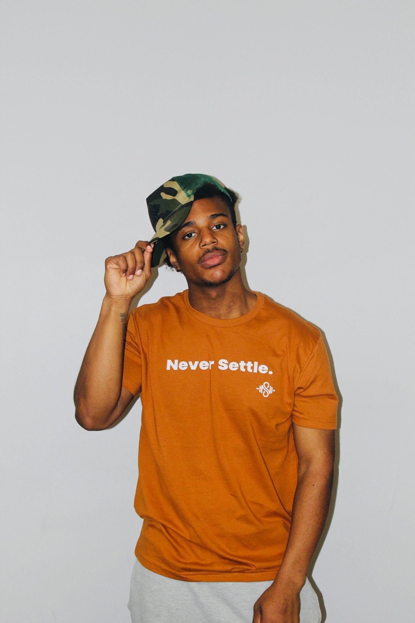 Never Settle Quote Shirt - Texas Orange - Blaise Training Never Settle