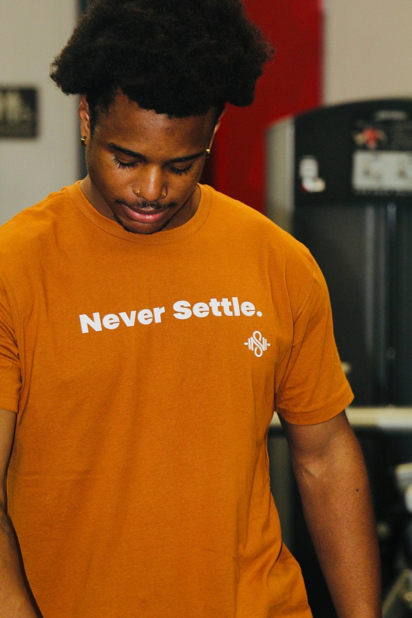 Never Settle Quote Shirt - Texas Orange - Blaise Training Never Settle