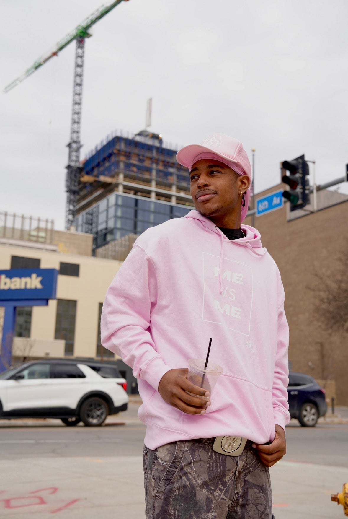 Over Sized - Dusty Pink Hoodie - Blaise Training Never Settle