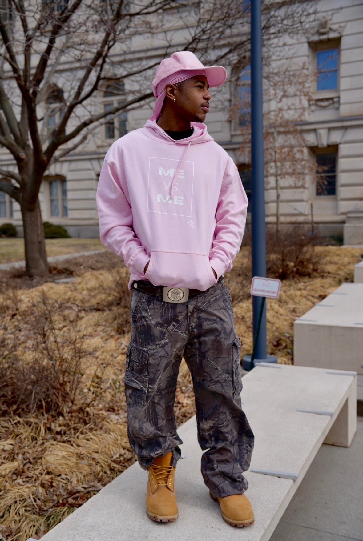 Over Sized - Dusty Pink Hoodie - Blaise Training Never Settle