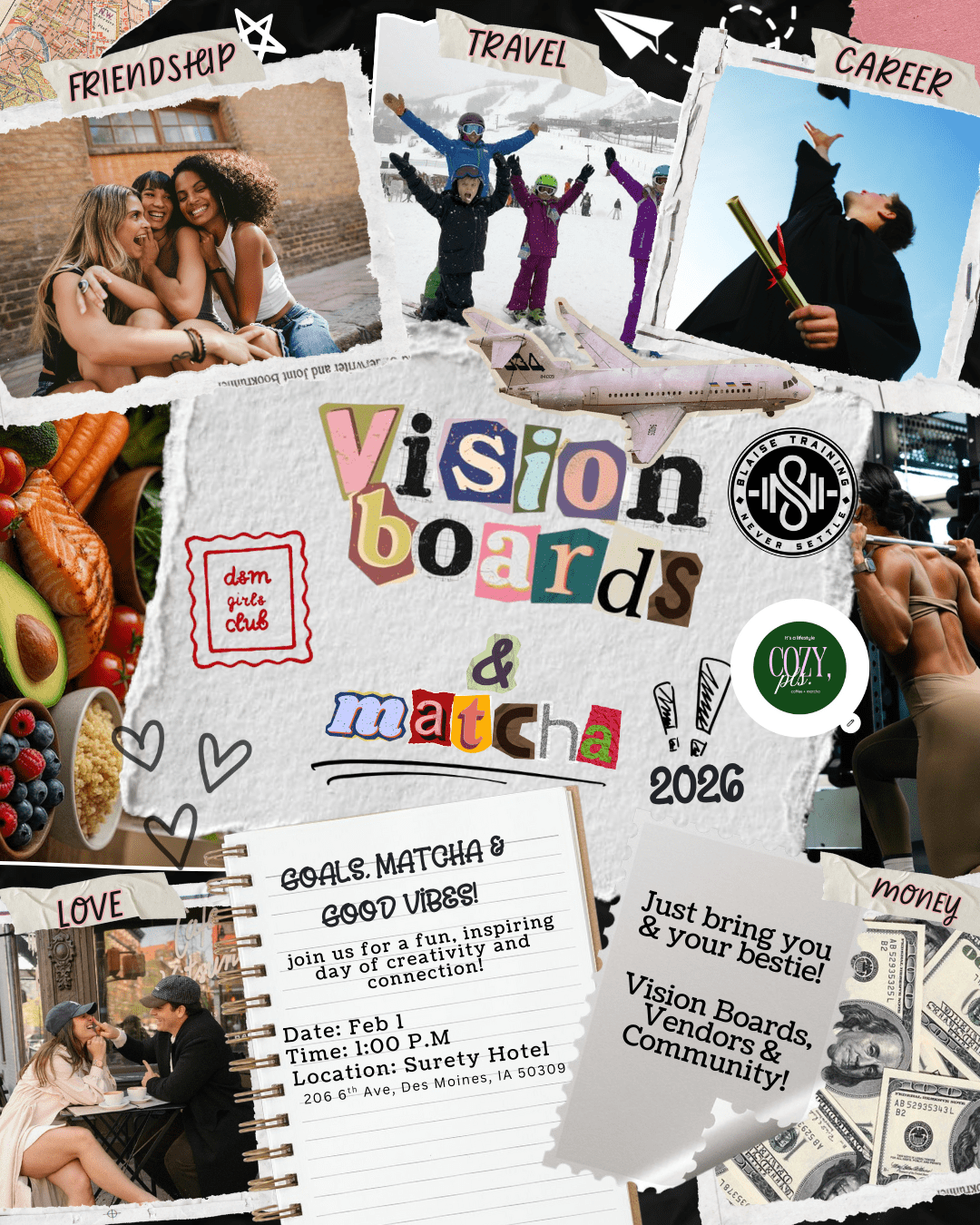 Vision Boards & Matcha with DSM Girls Club & COZY Pls. - Blaise Training Never Settle