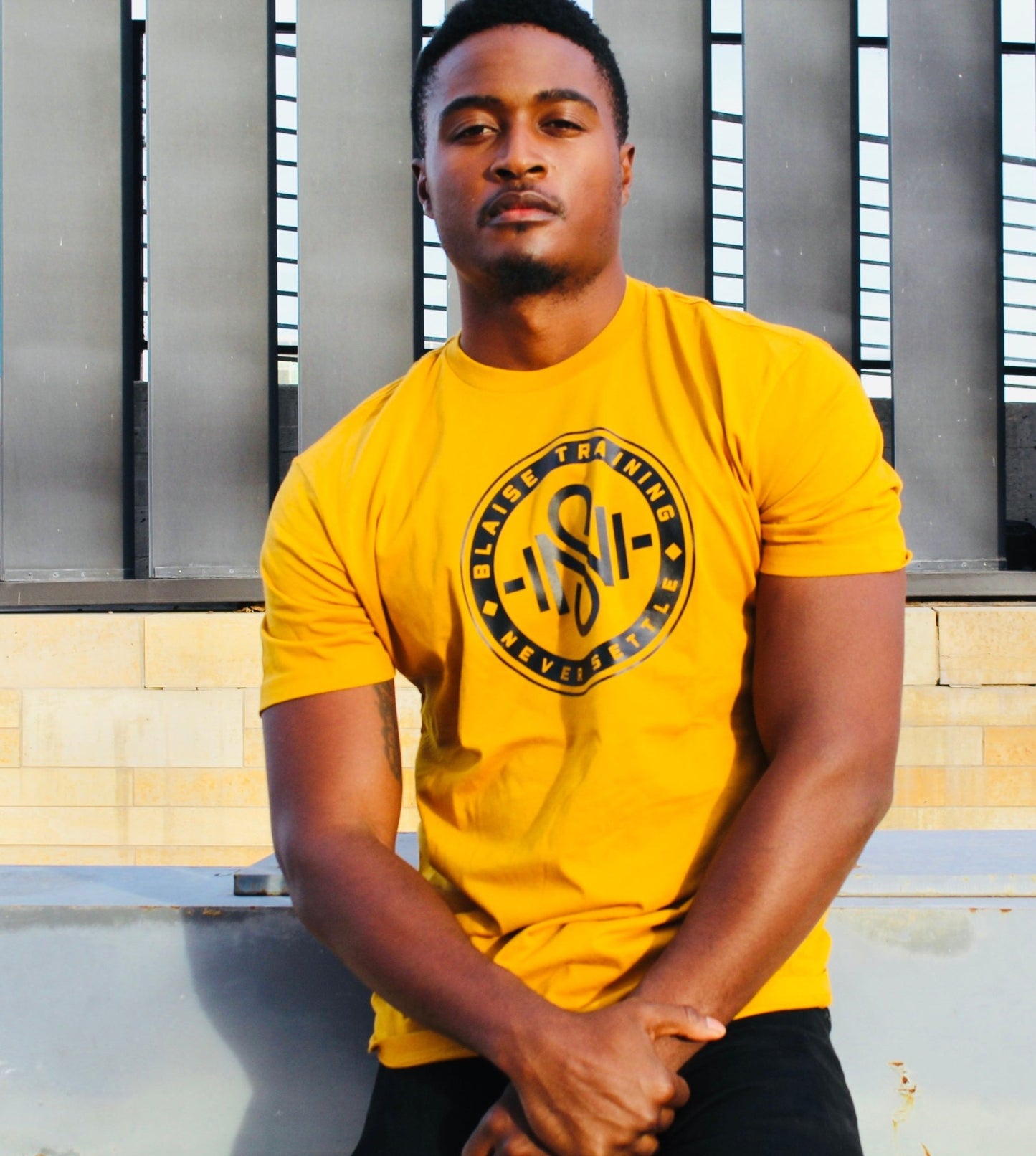 Original Blaise Logo Tee (Antique Gold) - Blaise Training Never Settle