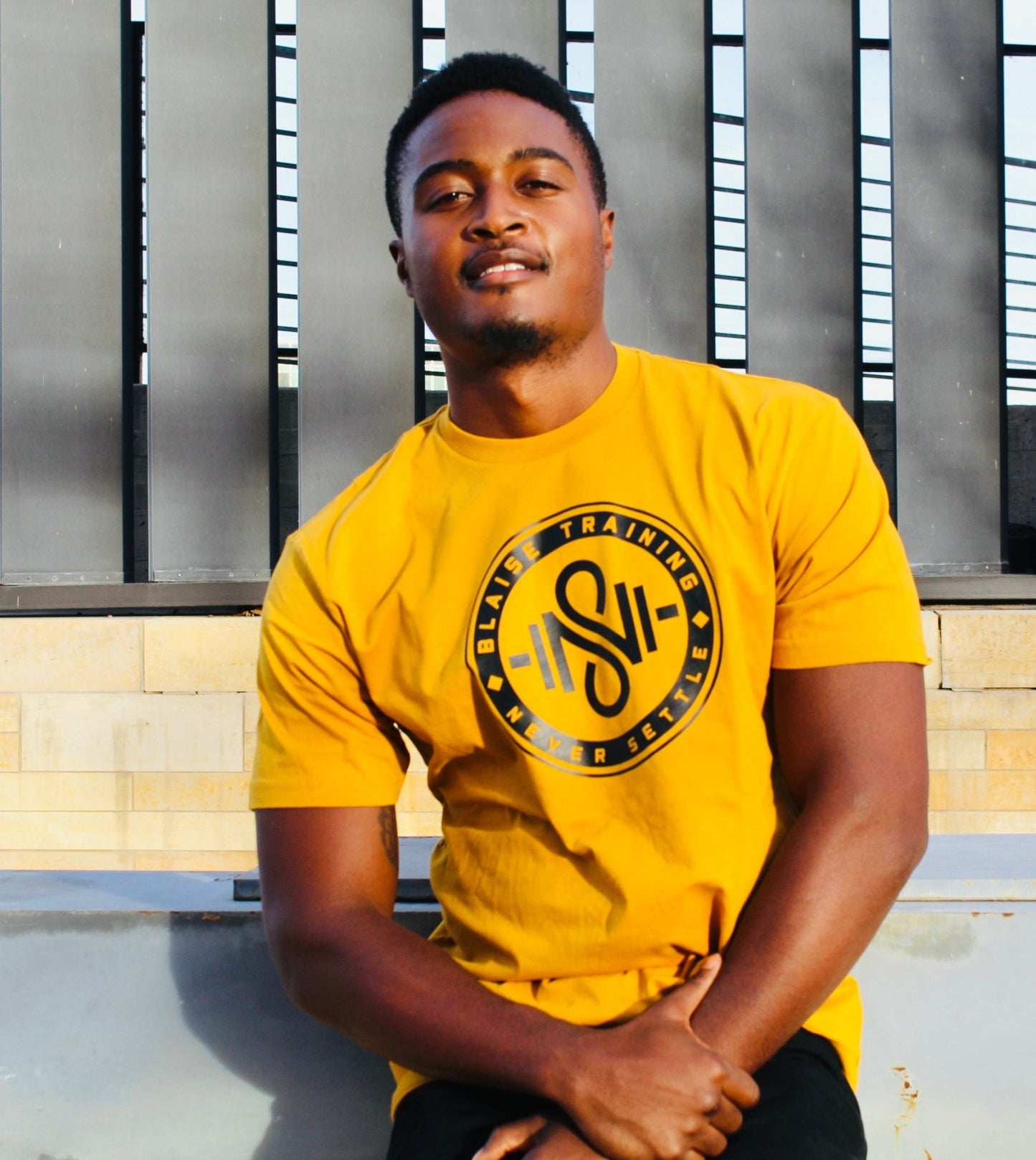 Original Blaise Logo Tee (Antique Gold) - Blaise Training Never Settle